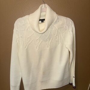 Tommy Hilfiger Cream Cowl Neck Sweater